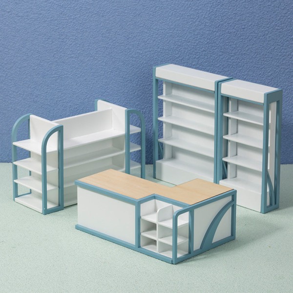 Miniaturemøbler Legetøjsdukker Hus gør-det-selv-dekorationstilbehør Mini Supermarked Kassemaskine Container 1:12 Cashier container