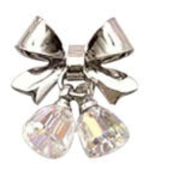 Kynsikoristeet nail art varten Kolmiulotteinen rusetin kristallikello värikäs värikäs metallikoristeet White K magic Color