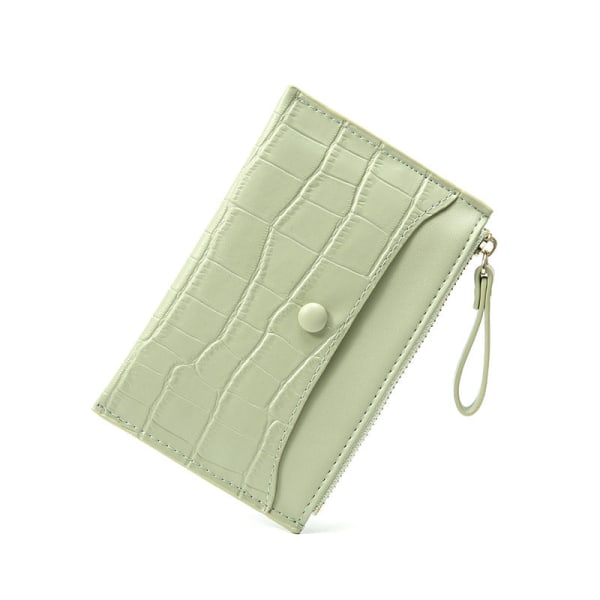 Kvinner lommebok myntveske Mini glidelås bag Ultra-tynn multi-kort-spor polyuretan kortholder kort Green