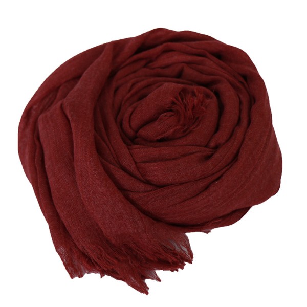 Dam Scarf Sjal 2022 Bomull Linne Enfärgad Tr Bomull Koreansk stil 10# grape purple 190cm