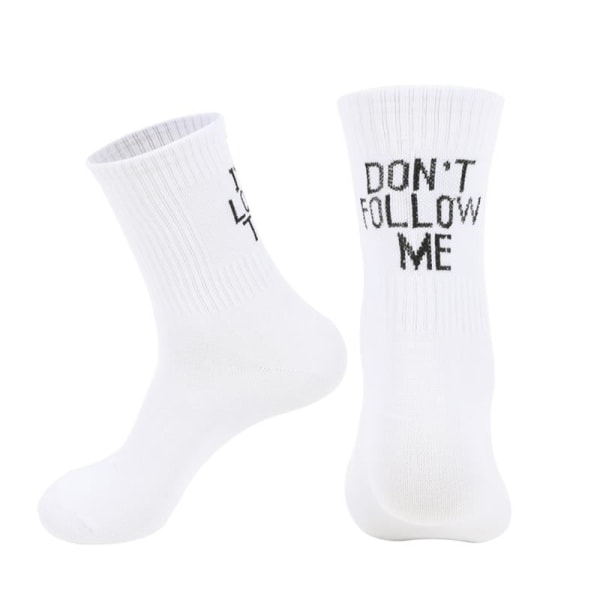 3 par trendy trykte voksne mænds og kvinders sokker Dont Follow Me I AM Lose Too Black