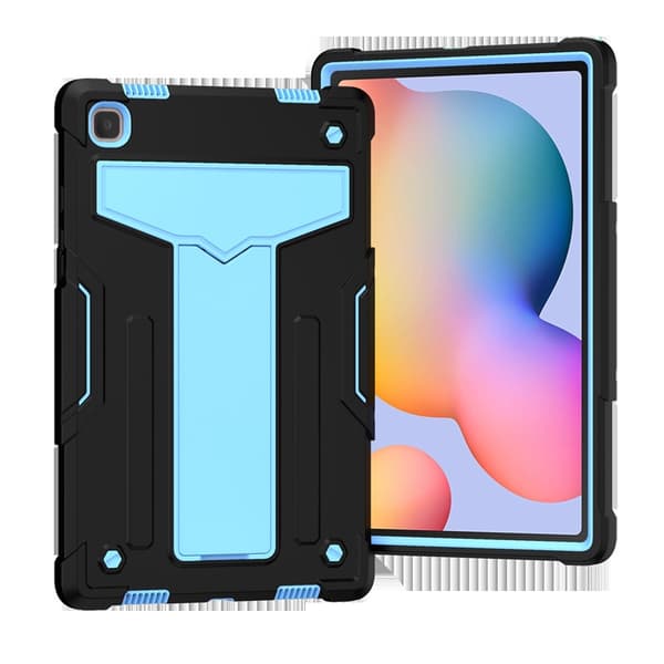 Stilfuldt etui til iPad mini6 sort og blå silikone stødsikkert stativ
