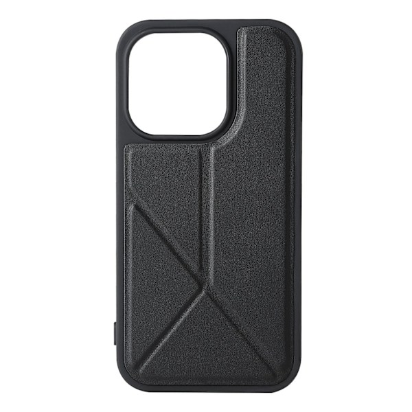 Fodral för iPhone 14 svart ställ läder yttre skrivbord