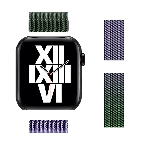 Kellon ranneke Apple Watch iWatchille Soveltuu: 1-9 sukupolvi/SE 38/40/41mm 3 Gradientti - Vihreä Violetti