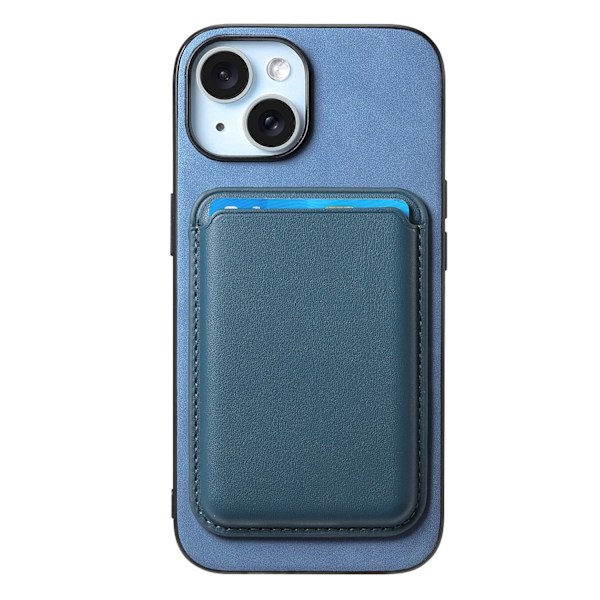 Etui til iPhone 15 Pro Max blåt kortholder magnetisk læder