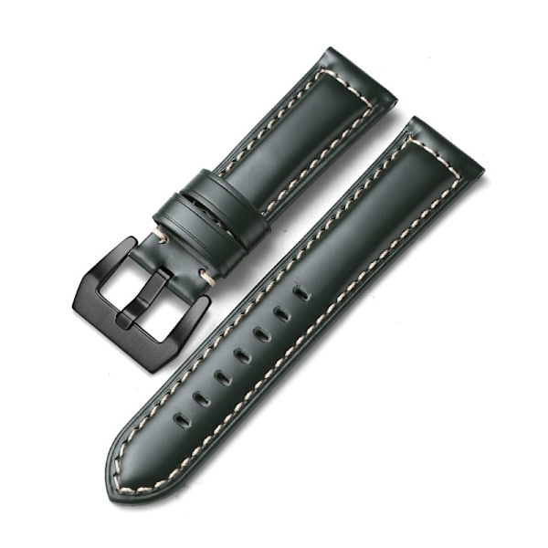 Urrem til Apple Watch iWatch Anvendelig interface 42-44-45-49mm PNH-Glossy læder mørkegrøn-Sort spænde