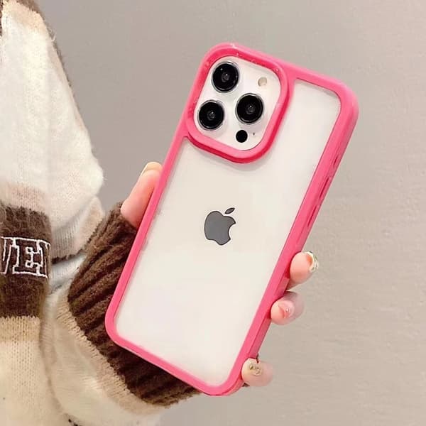 Etui til iPhone 17 Pro Rosarød Candy Akryl Space Hårdt