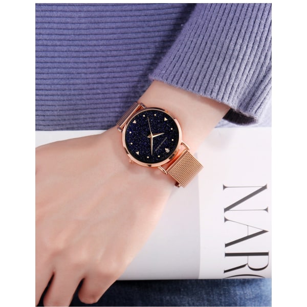 Kvinders Starry Fashion Watch Quartz Waterproof Watch Gold