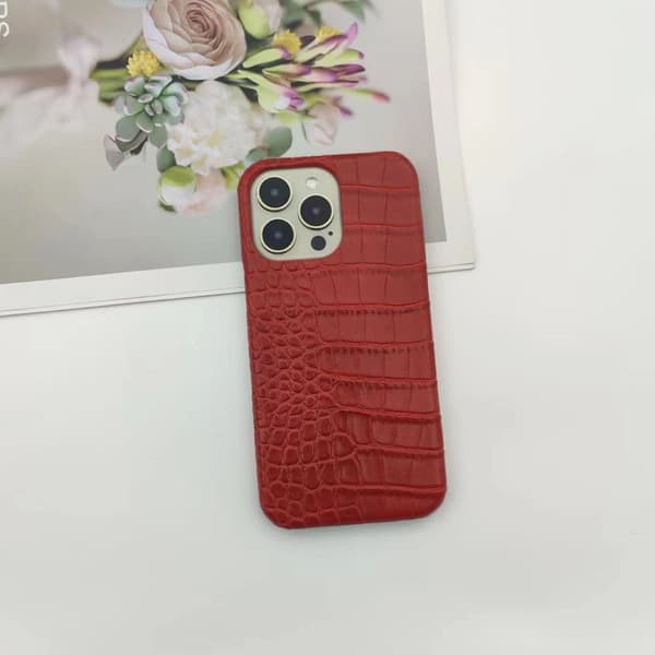 Fodral för iPhone 17 Air Röd Krokodilmönster Trend Red