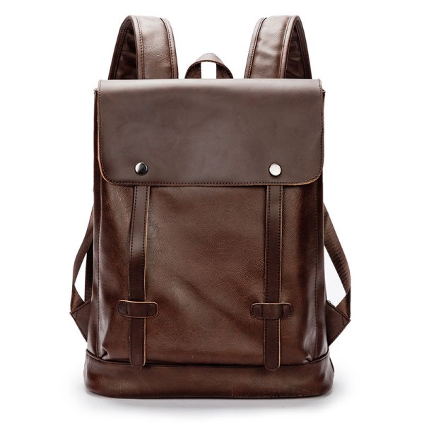 Retro rygsæk College Style Middle School Student Skoletaske Casual læder  rygsæk Black f54e | Black | Fyndiq