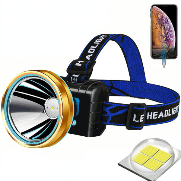 Head Light Outdoor Fishing Mine P50 Strong Light USB lataus P50 30W yellow light