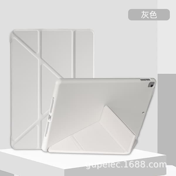 Etui for iPad 10 10.9\"/2022/11 Grå Deformert Sammenleggbart Lær Tynt Silikon Mykt Solid