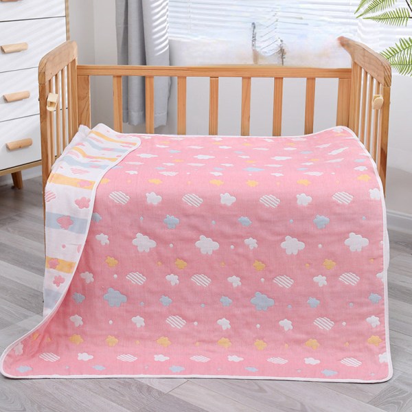 Lasten kylpypyyhe Harso Puuvilla Imukykyinen Cover Peitot Lasten Peitot Baby kuusi kerrosta Pink clouds 110*110cm