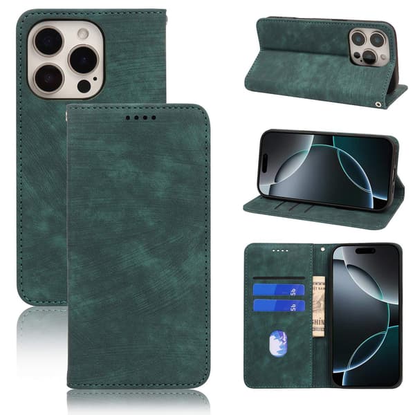 Etui til iPhone 7 Plus/8 Plus Grøn Vind Sky Genopstår Magnetisk Læder