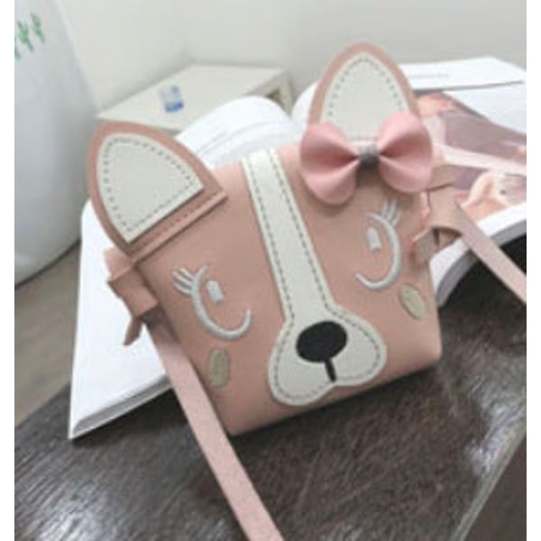 Barn Barn ryggsekk Småbarn skoleveske en skulder Søt valp trykt mote Crossbody Pink