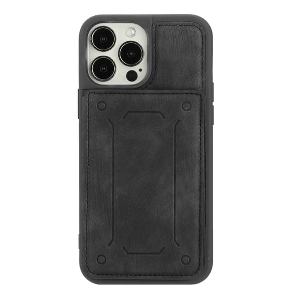 Etui til iPhone 15 ULTRA sort læder pung stativ magnetisk