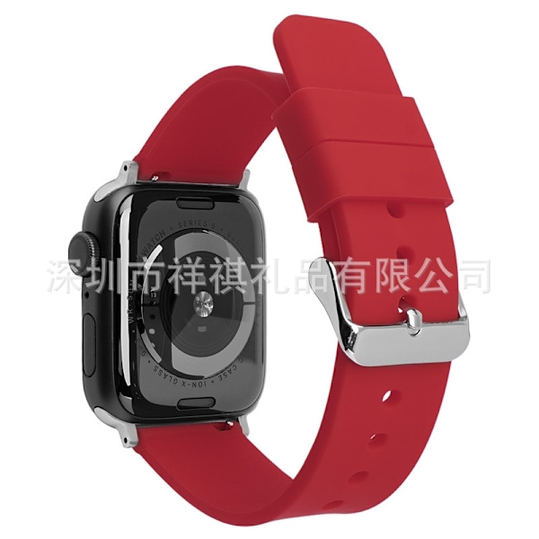 Klockarmband för Apple Watch iWatch 42/44/45/49mm mörkröd-silverspänne