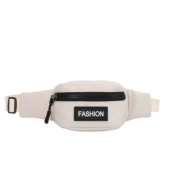 Fanny Pack Løpebelte Midjeveske Organizer Canvas Korean Mini White