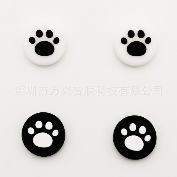 För Nintendo Switch Cat's Paw Joystick Cap OLED Button Cap Gamepad Silica Gel Cap Rocker White