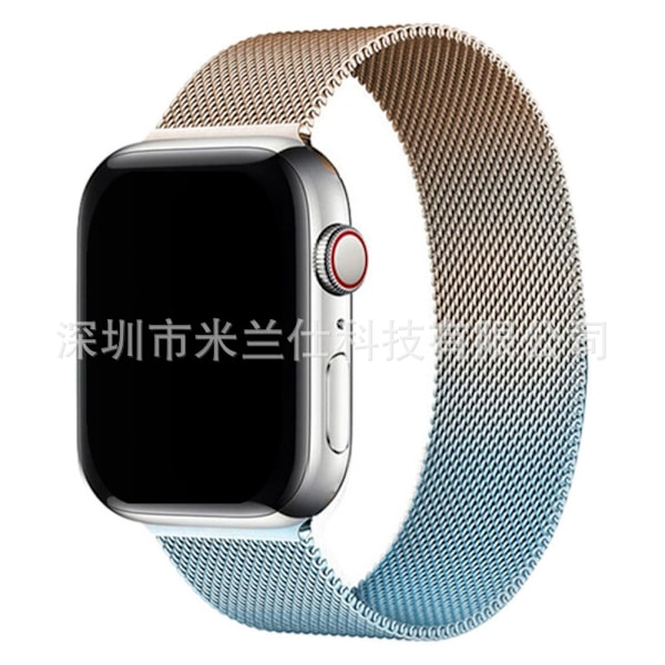 Klockarmband för Apple Watch iWatch 42/44/45/46/49mm 7 gradient retro guld blå