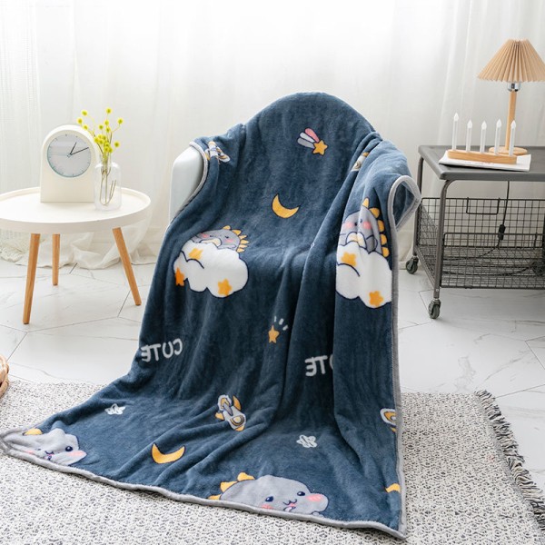 Tyndt lille tæppe flannel kontorbetræk Ben tæppe Enkelt Aircondition lur tæppe Coral Fleece Little Dinosaur 150*200cm