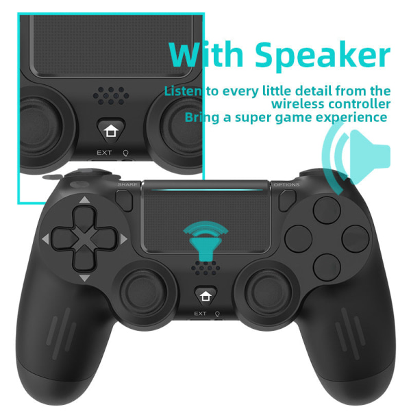 For PS4/PS4 Slim/Pro/PC trådløst håndtak Bluetooth Vibration Gamepad P4 Bluetooth-håndtak Black