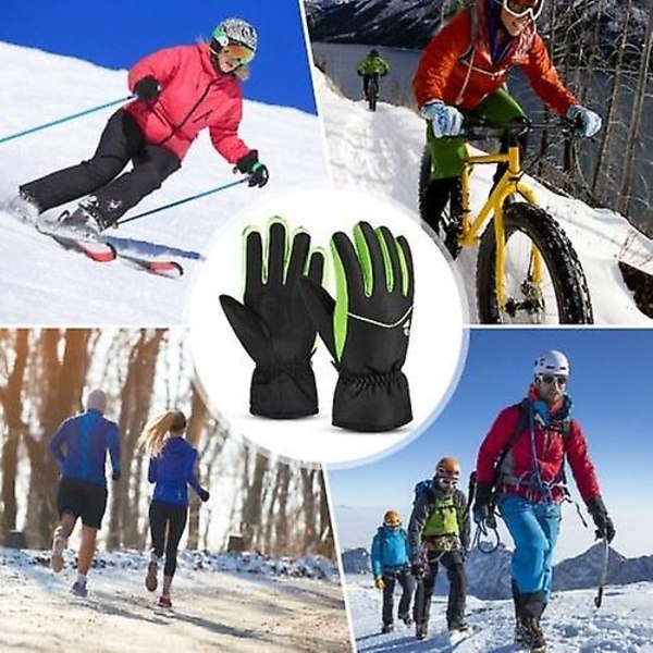 Hansker Votter Herre Dame Skihansker Vannavstøtende Pustende Utendørs Vinter Varm Snø Sport Snowboardhansker Green XL