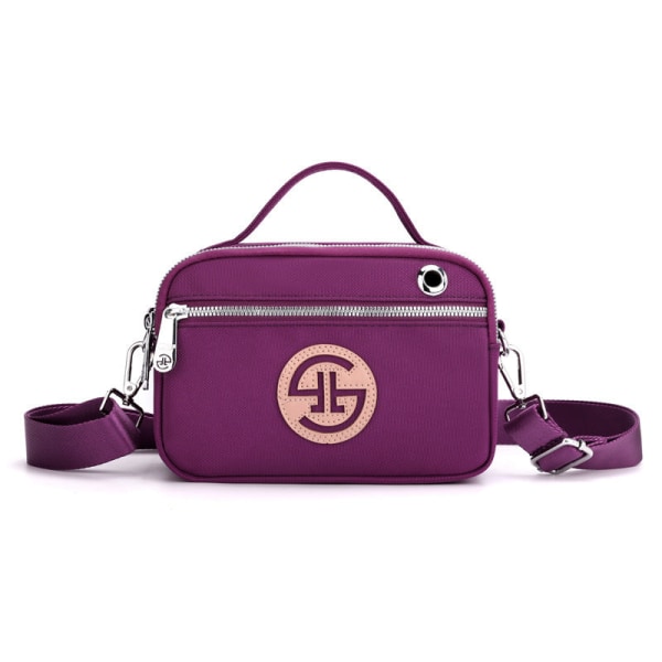 Naisten Naisten käsilaukku Yksinkertainen Nylon Oxford Contrast Color Yksi olkapää Crossbody Kannettava Purple