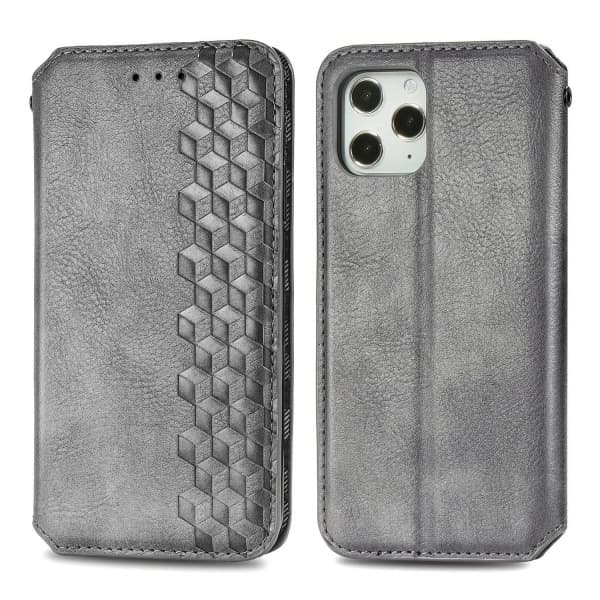 Fodral för Samsung S22 ULTRA grått diamantformat läder med kortplats