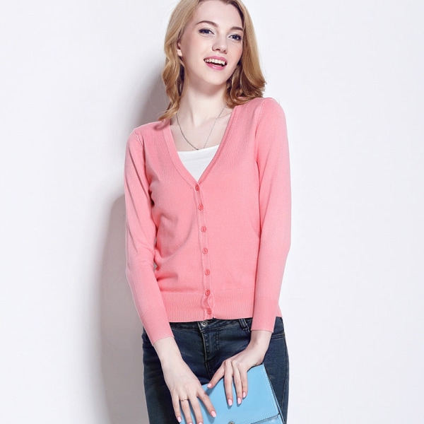 Women Knitwear Autumn Winter Sweater Cardigan Long Sleeve V-neck Air Conditioning Shirt Slimming Purplish blue XXXL