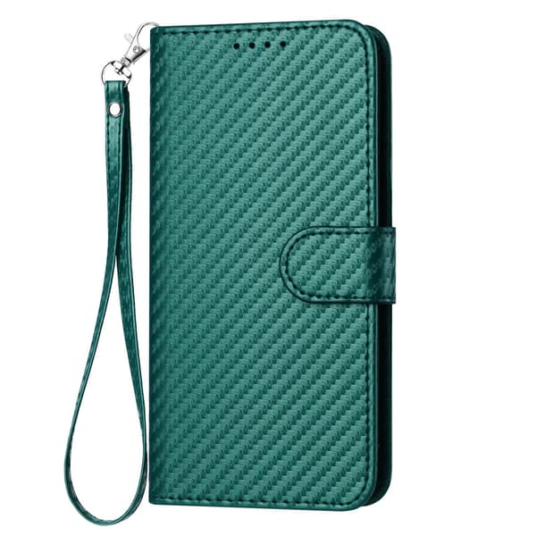 Etui til iPhone 14 Pro påfuglegrønt læder flip