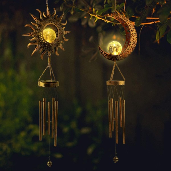 Tuulikellot Solar Courtyard Moon Outdoor Iron Hollow Sun wind chimes