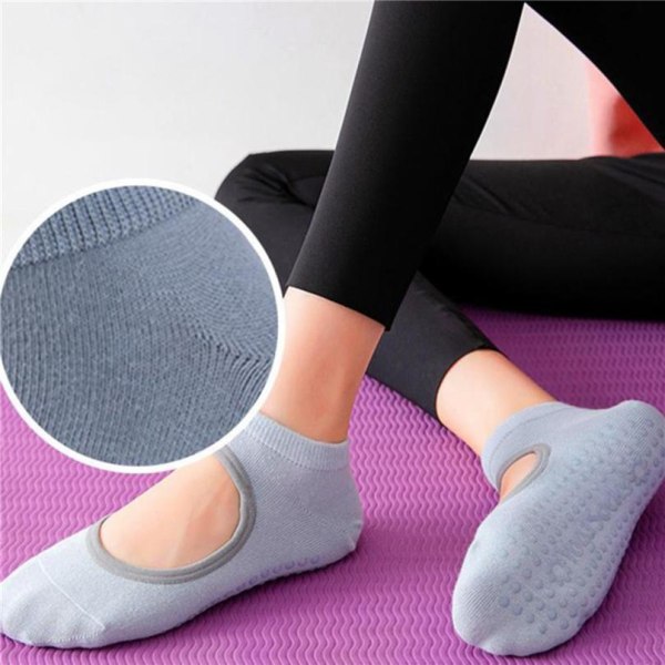 Bekväma sportdansstrumpor Yogastrumpor damer damer Andas Pilates Sportfotled Halkfri Light blue
