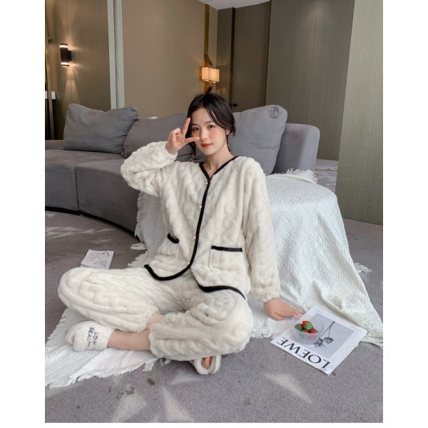 Naisten pakolliset pyjamat hyvät yöunet white 3XL