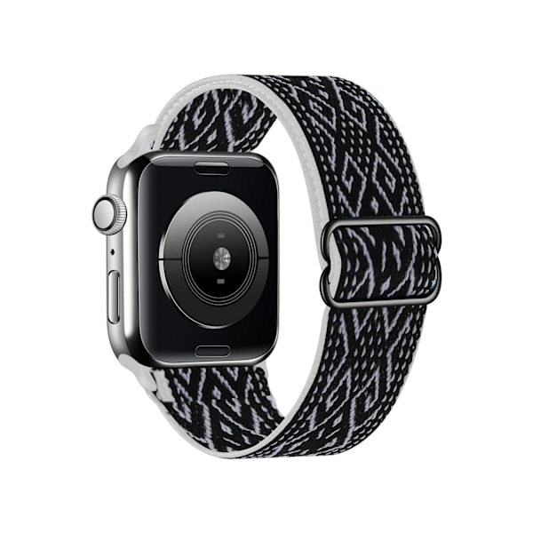Klockarmband för Apple Watch iWatch 38/40/41/S10-42MM Svart och vit diamant