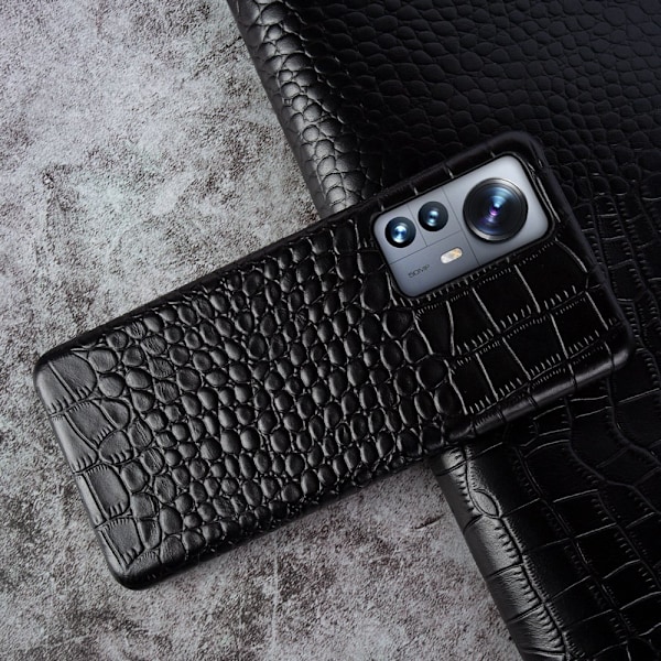 Etui til iPhone 15 sort læder