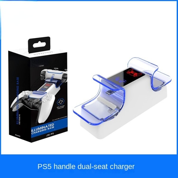 For Ps5 Game Håndtak Stropp Blå Lys Dual Lader P5 Håndtak Dual-Seat Lader P5 Håndtak