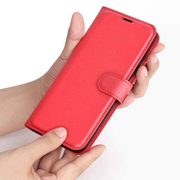 Fodral för Samsung A03 Kort röd Flip Läder Ställ Plånbok Red