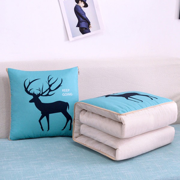 Multifunktionel Pudedyne Dual Purpose Pudepude Bil Rygpude Quilt Praktisk gave Time deer 50*50cm