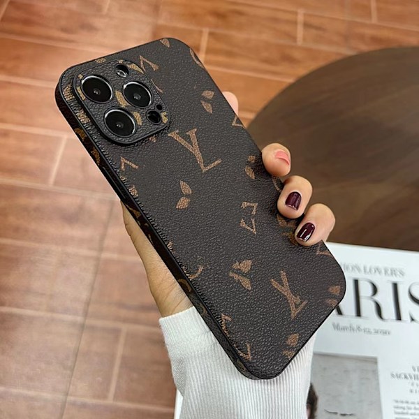 Etui til iPhone 16 Plus stort blomstermærke gammel luksus fuldlæder trendy