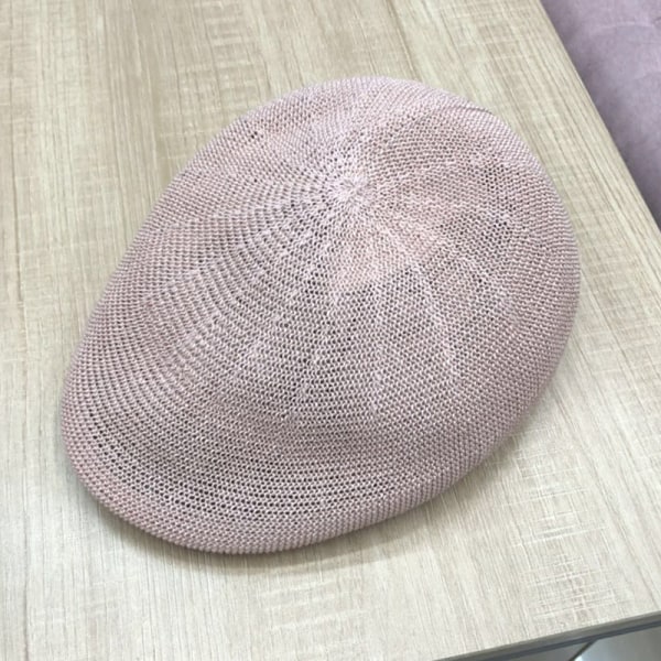 Beret Hat Netting Cap Sommer Beret Menns Mesh Peaked Cap Britisk Uformell Solhatt Dame Toalettpapir Advance Hats Pink breathable (58cm)