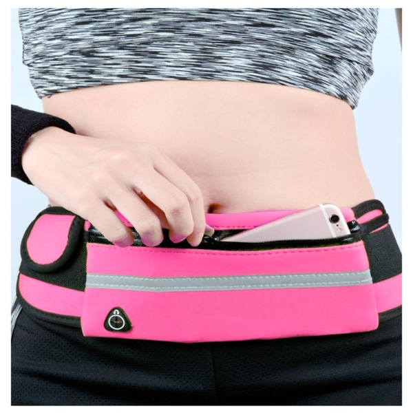 Fanny Pack Løbebælte Taljetaske Organizer Sportsåndbar Multifunktionel Vandtæt Rose Red 6-inch