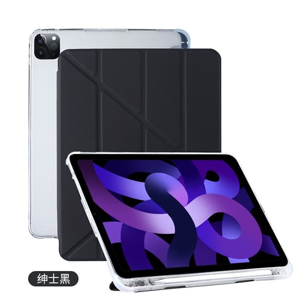 Stilfuldt etui til iPad 10.2 tommer 7/8/9 Y foldende premium sort blød