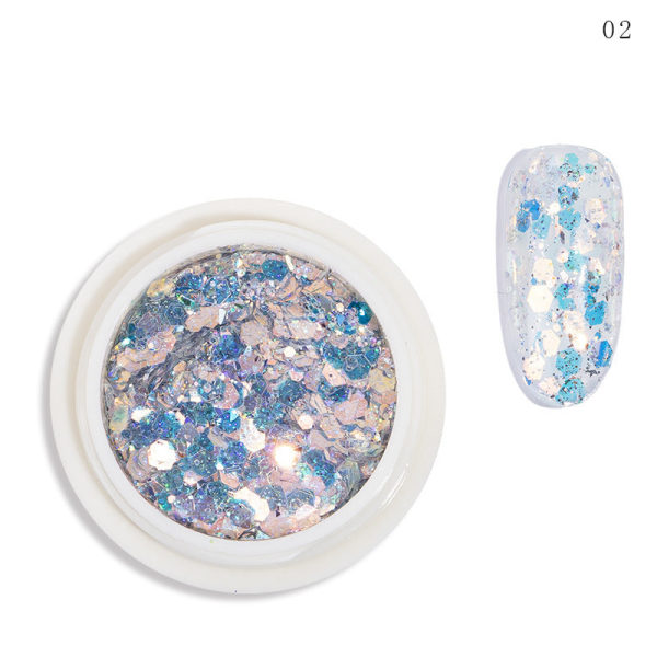 Kynsikoristeet Nail Art -paljeteille 8-värinen Glitter Goblin Pupil No GSP-139-02 nail stickers nail sequins