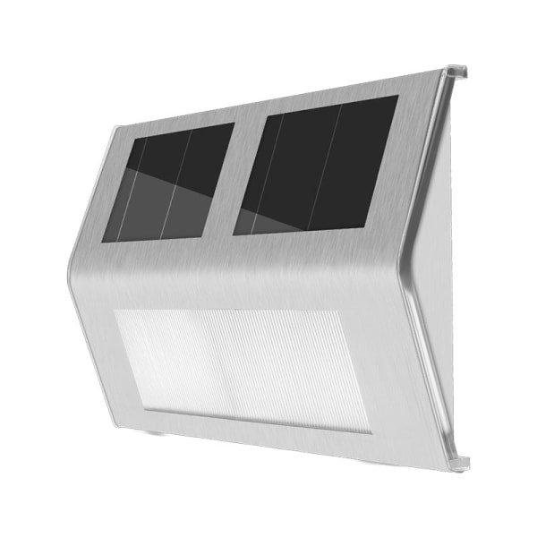 Solar LED Vandtæt Rustfrit Stål Trappelys Udendørs Have Væglampe Warm Light