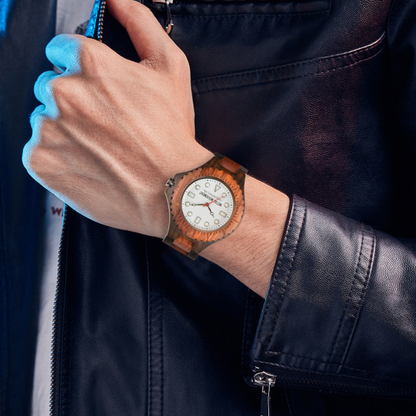 Men Watches Wood Table Quartz Watch Wood Watch Gift Black Zebra