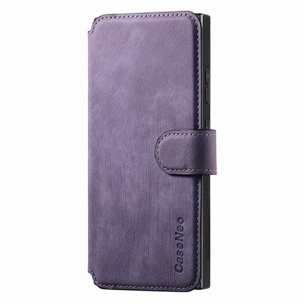 Etui til iPhone 7 Plus/8 Plus lilla to i en magnetisk split læder kortholderpung
