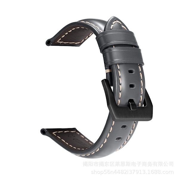 Urrem til Apple Watch iWatch Anvendelig interface 42-44-45-49mm HW-Glossy læder space gray-Sort spænde- PNH