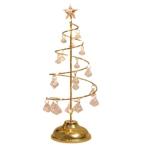33cm Led Crystal joulukuusen pöytävalaisin Xmas Decoration Night Light lahja Gold