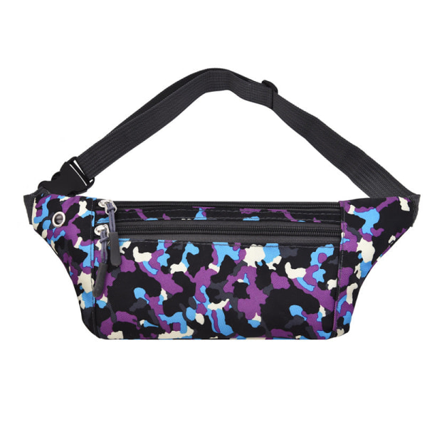 Fanny Pack Løpebelte Midjeveske Organizer Kamuflasje Vanntett anti-tyveri Black Camouflage